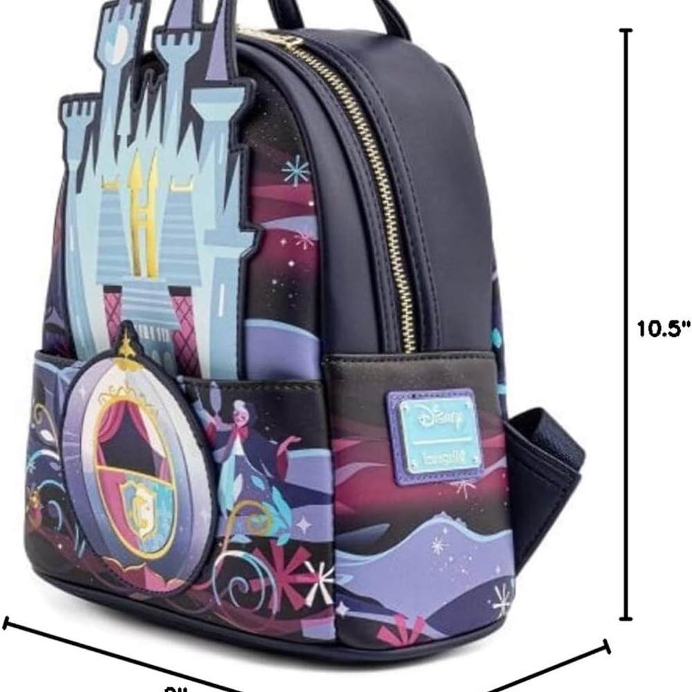 Loungefly Disney Cinderella Castle Series Womens Double Strap Shoulder Bag Purse
